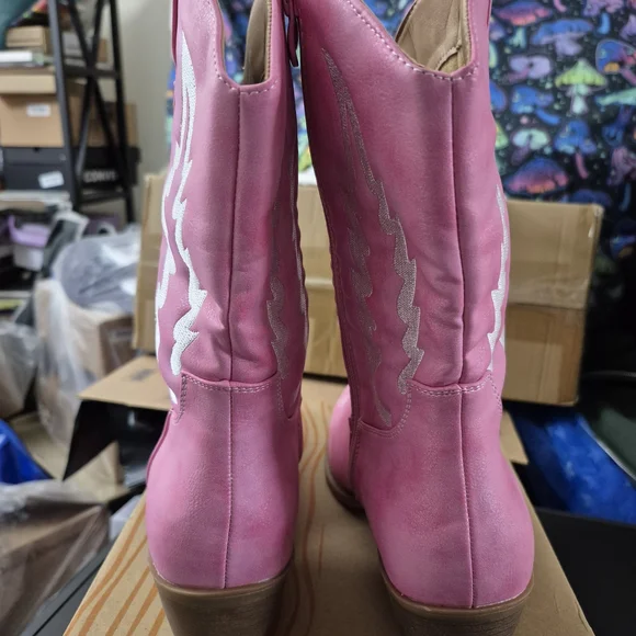 Pink Western Cowboy Boots Size 11 - Picture 4 of 5